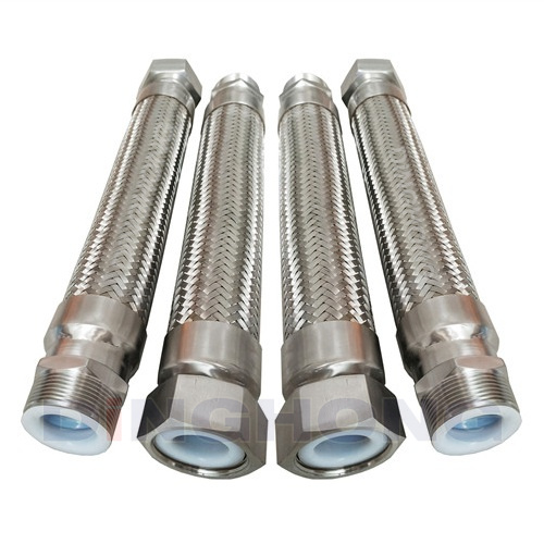 PTFE lined stainless flexible metal hose assembly