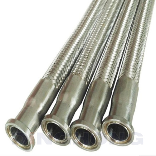 Sanitary tri clamp flexible braided metal hose