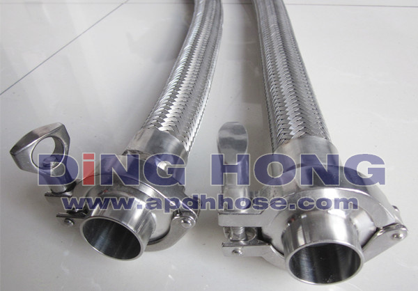 Flexible metal hose with tri clamp
